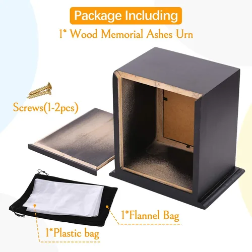 Miniatura 4 de Urna conmemorativa de madera para cenizas, marco de fotos, caja de recuerdo para gatos y perros, suministros de ataúdes funerarios, urnas