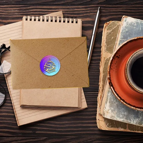 Miniatura 7 de MAYJOYDIY Sello de cera de café para libros de 1.181 in, sello vintage apilado para libros, diseño de libro de café caliente, cabeza de sello