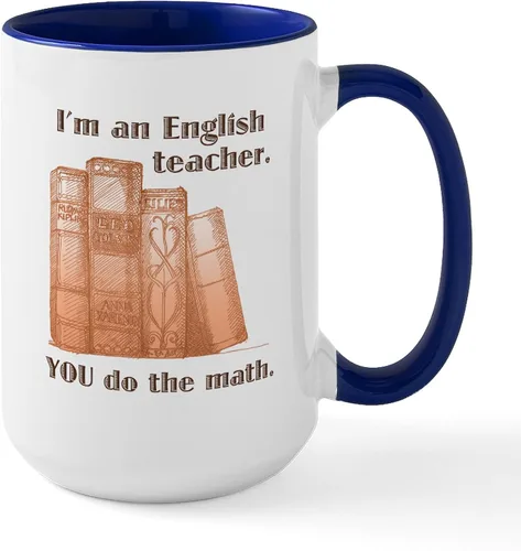 Miniatura 12 de CafePress Taza de café de cerámica para profesor/matemáticas inglesas, taza de té de 15 onzas