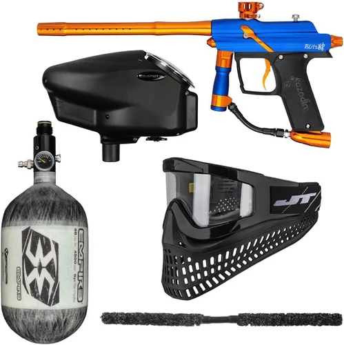 Action Village Azodin Blitz - Kit de 4 pistolas de paintball Azul polvo/naranja pulido
