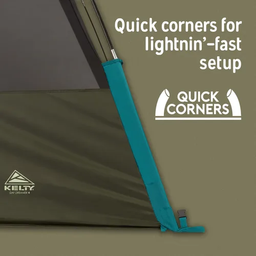 Miniatura 5 de Kelty Daydreamer Tienda de Campaña 4P + 6P, Tela Blackout, Altillo de Equipaje con Difusión de Luz Interior, Altura de Pie, Libre de PFAS