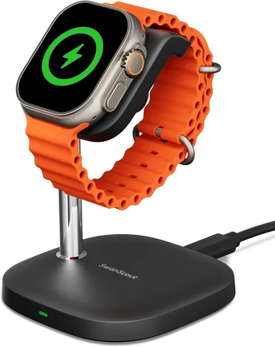 Soporte de carga rápida de 5 W para Apple Watch, cargador SwanScout para Apple Watch 11/10/9/8/7/6/5/4/3, Ultra 3/Ultra 2/Ultra, para iWatch SE 3/SE