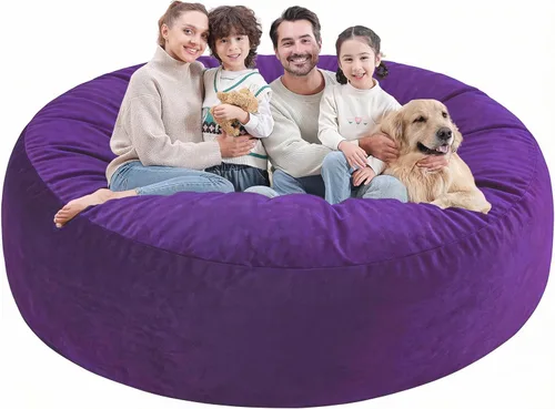 Miniatura 50 de Silla de Puf de 3 Pies, Sillas de Puf Cómodas con Relleno de Espuma Viscoelástica, Sofá de Puf Esponjoso con Funda de Terciopelo Holandés, Sillas