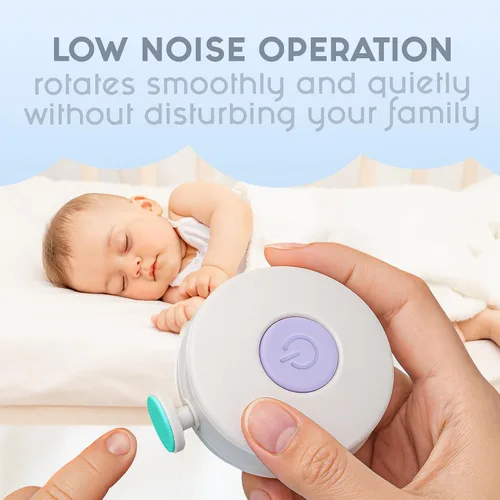 Miniatura 5 de Elan Baby Cortadora de uñas eléctrica, lima de uñas para bebé, lima de uñas segura y fácil para recién nacidos, bebés y niños pequeños, 6 cabezales