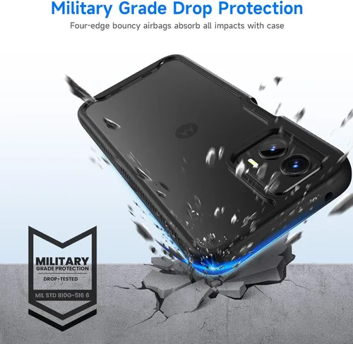 Miniatura 5 de seacosmo Funda diseñada para Motorola Moto G 5G (2023)/Power 5G (2023), con protector de pantalla integrado, protección de cuerpo completo a prueba