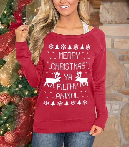 Miniatura 2 de Spadehill Sudadera de manga larga para mujer de Navidad