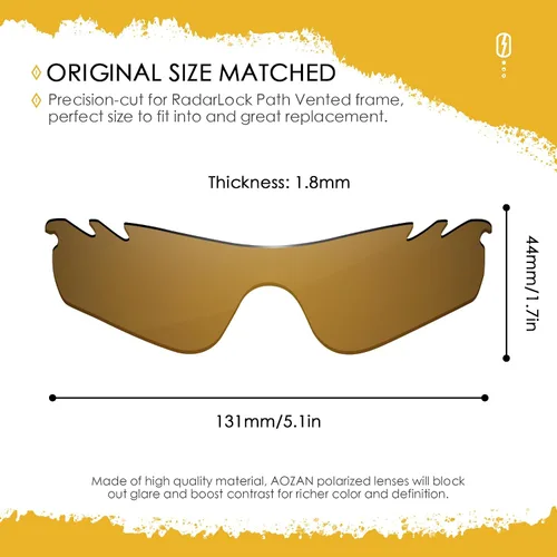 Miniatura 32 de Lentes de repuesto ANSI Z87.1 para gafas de sol Oakley RadarLock Path ventiladas - HI-DEF fotocromático
