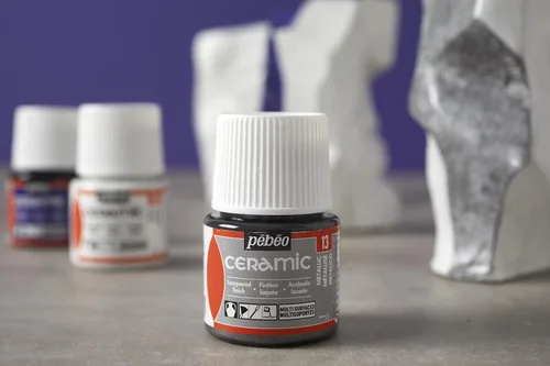 Miniatura 8 de Pebeo 025-010 Pintura de cerámica efecto esmalte, botella de 1.5 fl oz, color blanco, 1.5 fl oz (paquete de 1)