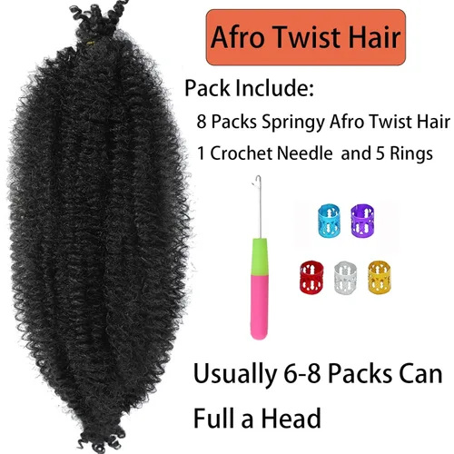 Miniatura 4 de Marley Twist - Cabello trenzado de 10 pulgadas, cabello trenzado preseparado y afro trenzado, 8 paquetes para rastas sintéticas desgastadas