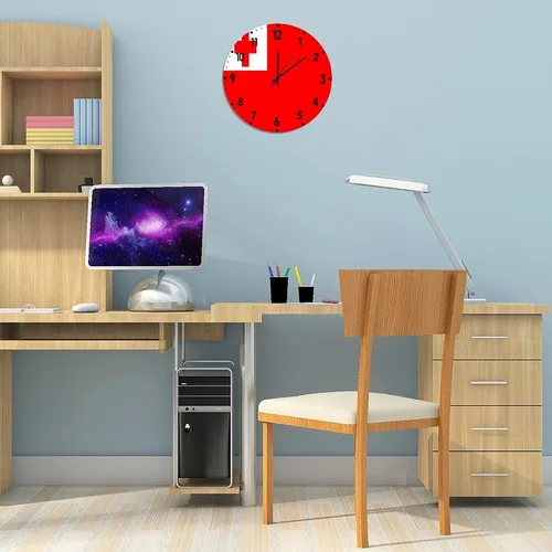Miniatura 406 de Cheyan Reloj de pared con bandera de Canadá de 12 pulgadas, silencioso, sin tictac, de PVC, funciona con pilas, reloj redondo decorativo, regalo