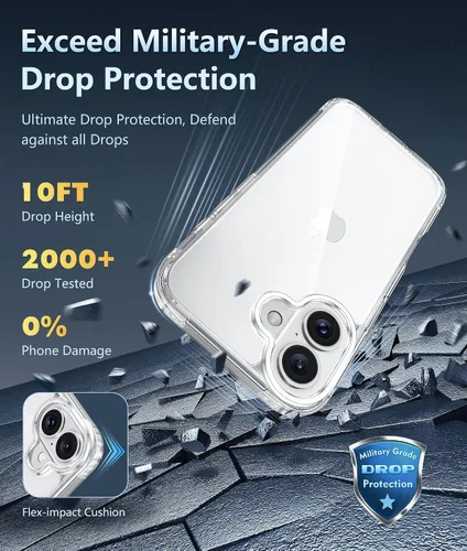Miniatura 947 de FNTCASE Funda para iPhone 13 Pro-Max: Fundas magnéticas transparentes compatibles con Magsafe Slim anti amarillamiento protección contra caídas