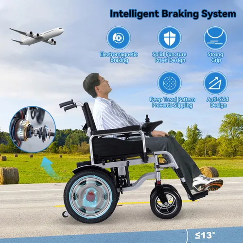 Miniatura 2 de Silla de ruedas eléctrica, ligera y portátil para adultos, sillas de ruedas motorizadas de 500 W, alcance de viaje de 25 millas de largo, silla