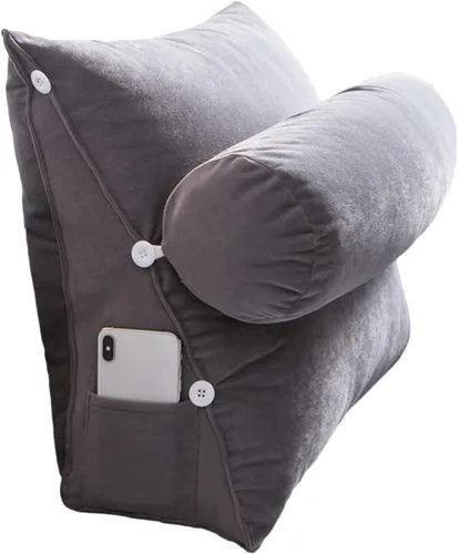 Miniatura 12 de Cojín triangular de cuña, almohada triangular de lectura, almohada de cuña trasera con almohada ajustable para el cuello, cojín de apoyo perfecto