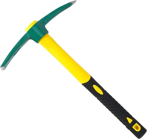 ZOENHOU Paleta sólida de 15 pulgadas, púa de jardín forjada, herramientas manuales para agricultura de mattock con mango de fibra de vidrio