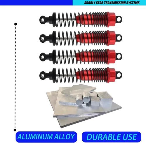 Miniatura 4 de 4 amortiguadores de aluminio delanteros y traseros (4.331 in, rellenos de aceite) para Redcat Gen7 Pro Sport Everest 10 Gen 8 v2 Volcano Epx Pro Rojo