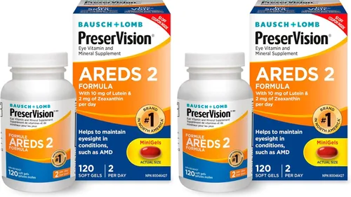 PreserVision AREDS 2 Vitaminas para los ojos, marca #1 recomendada por el oftalmólogo, suplemento de luteína y zeaxantina con vitamina C, vitamina