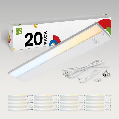 Miniatura 20 de ASD Iluminación LED para debajo del gabinete con enchufe o cableado de 9 pulgadas, luces regulables debajo del gabinete con interruptor