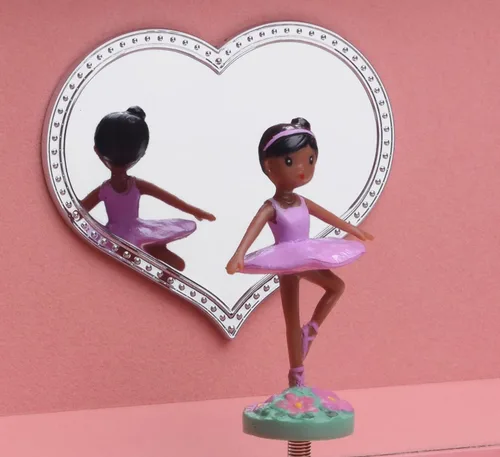 Miniatura 4 de Jewelkeeper Caja de almacenamiento de joyas musicales para niñas con bailarina giratoria, diseño rosa, melodía de lago cisne, caja de joyería