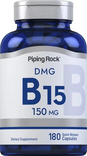 Piping Rock DMG Suplemento B15 | 150 mg | 180 Cápsulas | Dimetilglicina HCl | Sin OMG, sin gluten
