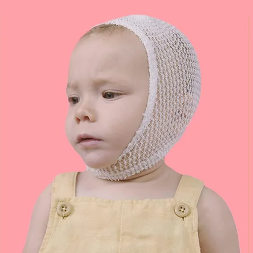 Miniatura 4 de Otostick Gorro de bebé, 3 tapones correctores de oídos, gorro de protección de oídos para orejas sobresalientes, gorra de malla para sujetar
