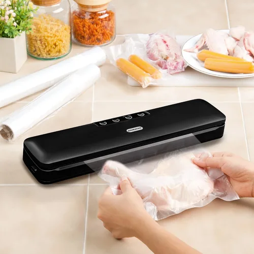 Miniatura 6 de OVENTE Bolsas selladoras al vacío precortadas, 100 unidades de 8 x 12 pulgadas, resistentes para ahorro de alimentos, sin BPA para almacenamiento