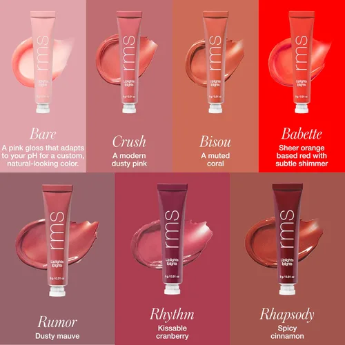 Miniatura 3 de RMS Beauty Liplights Cream Lip Gloss - Bálsamo labial voluminoso y tinte labial híbrido - Hidratante para labios con manteca de karité y aceite