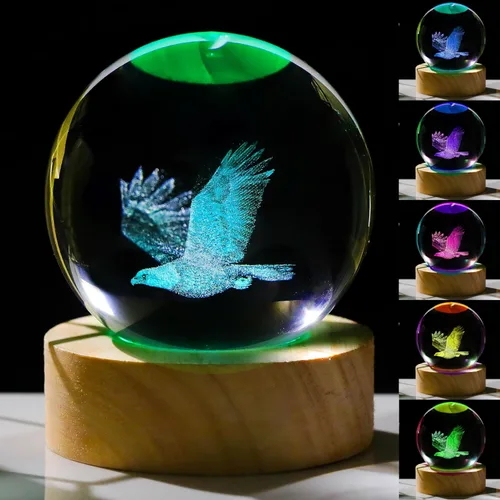 Miniatura 33 de Regalos de ajolote 3D para mujer, bola de cristal de 2.362 in, figuras de ajolote, decoración de animales de cristal, artículos de animales