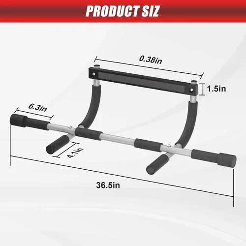 Miniatura 2 de Barra de dominadas para puerta, barra de dominadas portátil para entrenamiento de fuerza, barra de entrenamiento de fitness corporal con acero