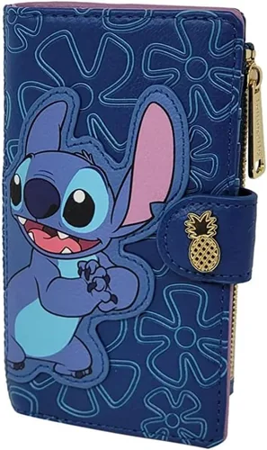 Miniatura 2 de Loungefly Cartera de cuero sintético Disney Stitch Wallet Snap Flap Clutch, Varios