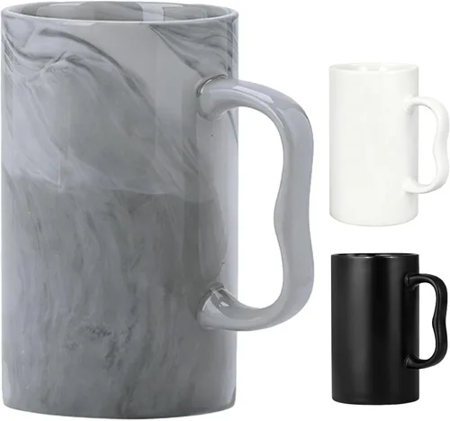 Miniatura 11 de Tazas de café de cerámica grandes de 20 onzas, tazas de cerveza altas con mango grande M, 20.3 fl oz de porcelana a granel a granel Latte Capuchino