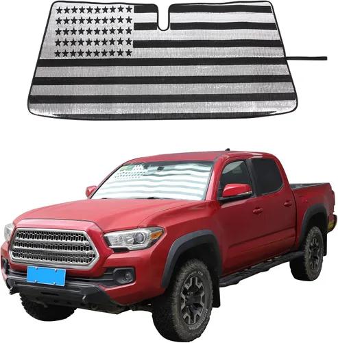 Miniatura 11 de Aunginsy Parasol para parabrisas delantero compatible con Toyota Tacoma 2006-2026, parasol plegable reflectante para rayos UV y protección solar