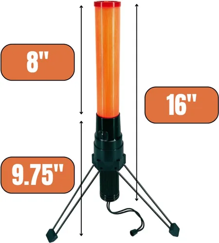 Miniatura 2 de Barra de luz de señal de mano de 16 pulgadas Multifunción con soporte de trípode Esencial para control de tráfico y eventos al aire libre