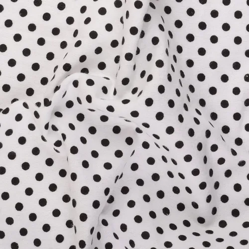 Miniatura 2 de Mook Fabrics - Colección de lunares de franela tela blanca/negra [43 pulgadas de ancho] - Doble cepillado, material 100% algodón para acolchado