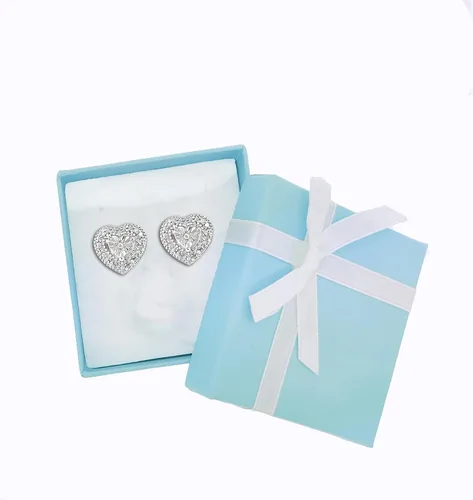 Miniatura 6 de Aretes de perno con solitario con apariencia de diamante blanco hechos de plata esterlina