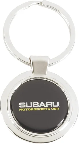 Miniatura 2 de Subaru Motorsports Usa Logo Llavero Redondo Llavero Outback Forester Wrx Sti Impreza Forester Ascent, Negro