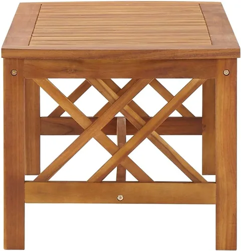 Miniatura 4 de Brown Solid Acacia Wood Coffee Table, 19.7x40.2x16.9 inch Rectangular Living Room Table, Oiled Finish Rustic Design, Indoor Outdoor Mesa de Centro