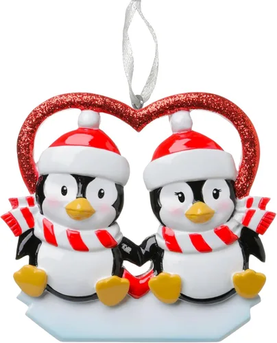 Miniatura 2 de Adorno de Navidad personalizado para parejas de pingüinos 2025, regalo personalizado para parejas, recién casados, parejas casadas y comprometidas