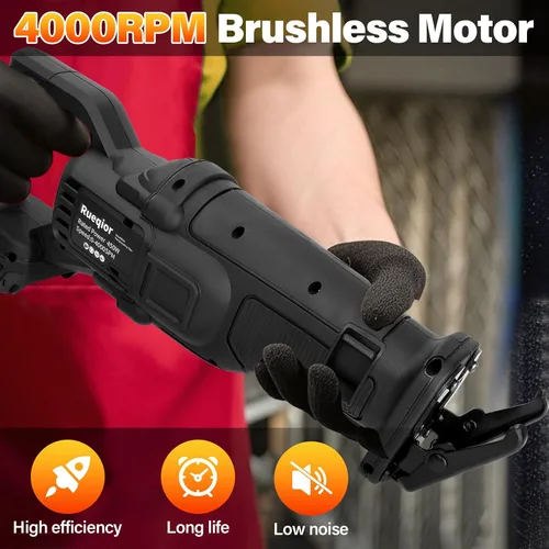 Miniatura 3 de Sierra recíproca inalámbrica compatible con batería Dewalt de 20 V, sierra recíproca de potencia, motor sin escobillas 0-4000SPM para madera, metal