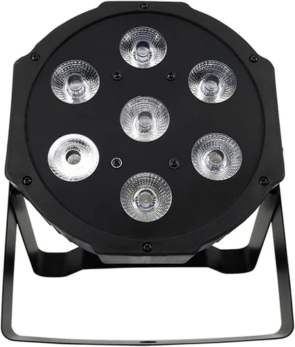 Miniatura 3 de Aleación de aluminio Led Flat Stage Par 7x18W Luces de escenario DJ con control Dmx512 RGBWA UV 6in1 luces, bueno para escenarios de DJ, clubes