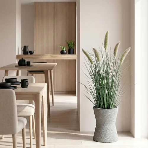 Miniatura 5 de Ttranewsoo Plantas artificiales de hierba de junco para interiores, planta de hierba de cola de gata, planta artificial al aire libre, hierba falsa