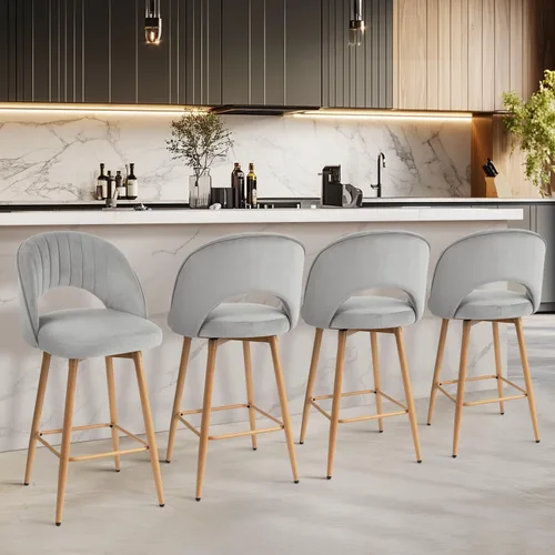 Miniatura 15 de Juego de 2 taburetes de bar giratorios de altura de mostrador para isla de cocina, sillas de bar de 26 pulgadas de altura de asiento para comedor