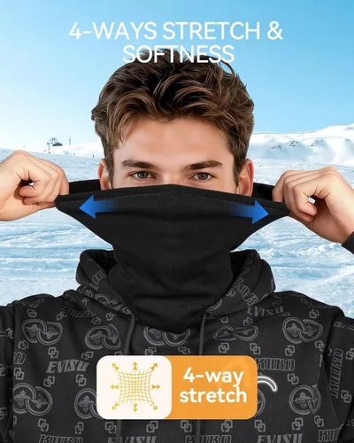 Miniatura 3 de LUOLIIL VOE Paquete de 4 Polainas de Cuello de Invierno, Polaina de Cuello para Esquí para Hombres y Mujeres, Suave Mascarilla de Forro Polar