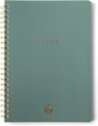 Miniatura 6 de DesignWorks Ink Cuaderno de papel texturizado de doble alambre, planificador diario y diario de escritura de tapa suave, 160 páginas perforadas a