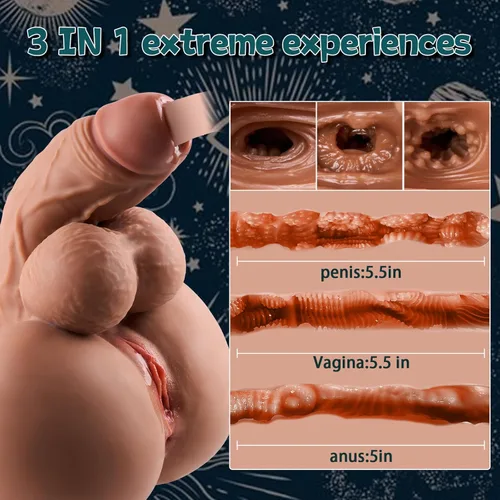 Miniatura 3 de Muñeca sexual transexual de 15 libras, juguete sexual trans, coño consolador, 3 en 1, masturbador masculino, muñeca sexual con pene penetrable