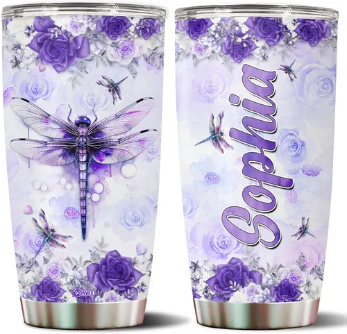 Miniatura 13 de Vaso de abeja personalizado con nombre personalizado de abejas reinas, regalos para mujeres, tazas de agua, botella de agua de 20 onzas, regalo