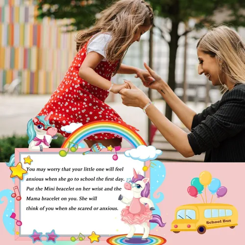 Miniatura 2 de Pulsera para el primer día de Shcool Kindergarten de primer grado para el regreso a clases, regalos para mamá e hija, pulseras para mamá e hija