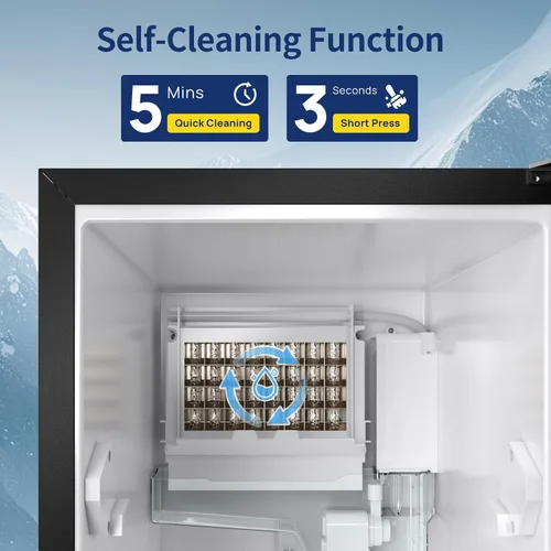 Miniatura 7 de Coolake Máquina de Hielo Comercial Bajo Mostrador de 15 Pulgadas, 100 lbs/Día de Acero Inoxidable Empotrable Independiente con Contenedor