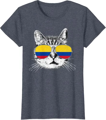 Miniatura 62 de Camisa de bandera de Colombia, orgullo colombiano, gato, hombres, mujeres, niños, camiseta de regalo
