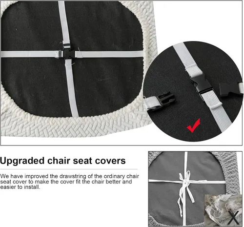 Miniatura 5 de Genina Fundas de asiento impermeables para sillas de comedor, fundas de asiento de silla de comedor, fundas de asiento de cocina, fundas de asiento