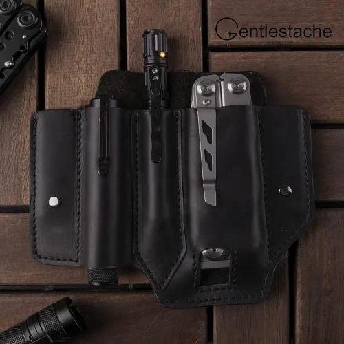 Miniatura 8 de Gentlestache Funda multiherramienta para cinturón, bolsa multiherramienta, soporte de cinturón de cuero para multiherramienta EDC organizador